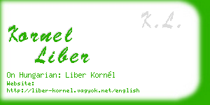 kornel liber business card